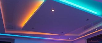 Двухуровневый потолок из гипсокартона с подсветкой